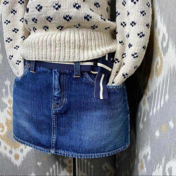 Ralph Lauren Distressed Indigo Denim Mini Skirt - Picture 7 of 16